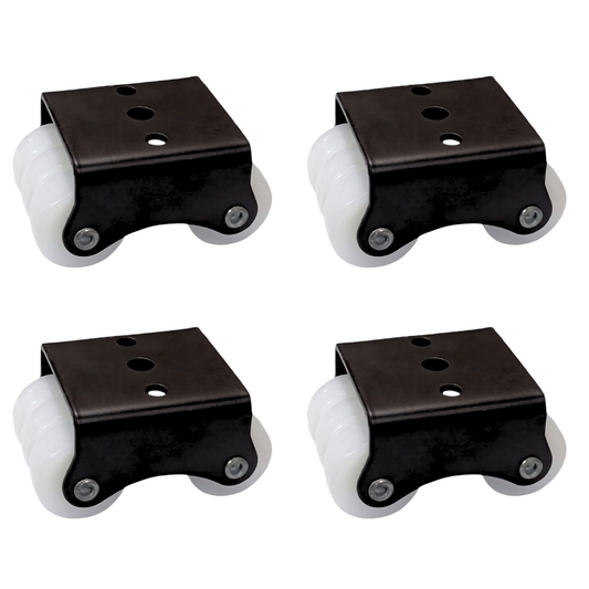 Impex Fix Type Six Wheel Caster for Furniture – Heavy Duty Fixed Wheels with 3 Hole Mounting Bracket (Pack of 4) - IMPEXMART