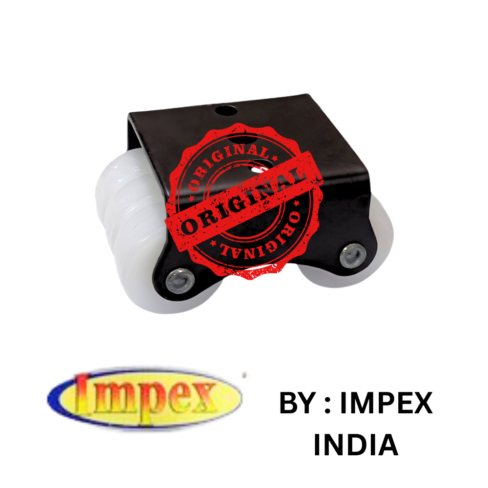 Impex Fix Type Six Wheel Caster for Furniture – Heavy Duty Fixed Wheels with 3 Hole Mounting Bracket (Pack of 4) - IMPEXMART