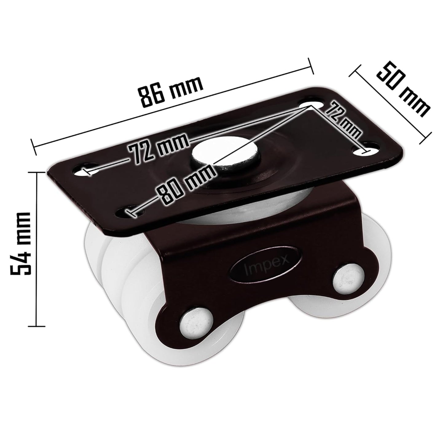 IMPEX STAR ECO Six Wheel Caster Revolving Type | Load Capacity 200KG | Pack of 4 Caster Wheels Heavy Duty Sixers - IMPEXMART