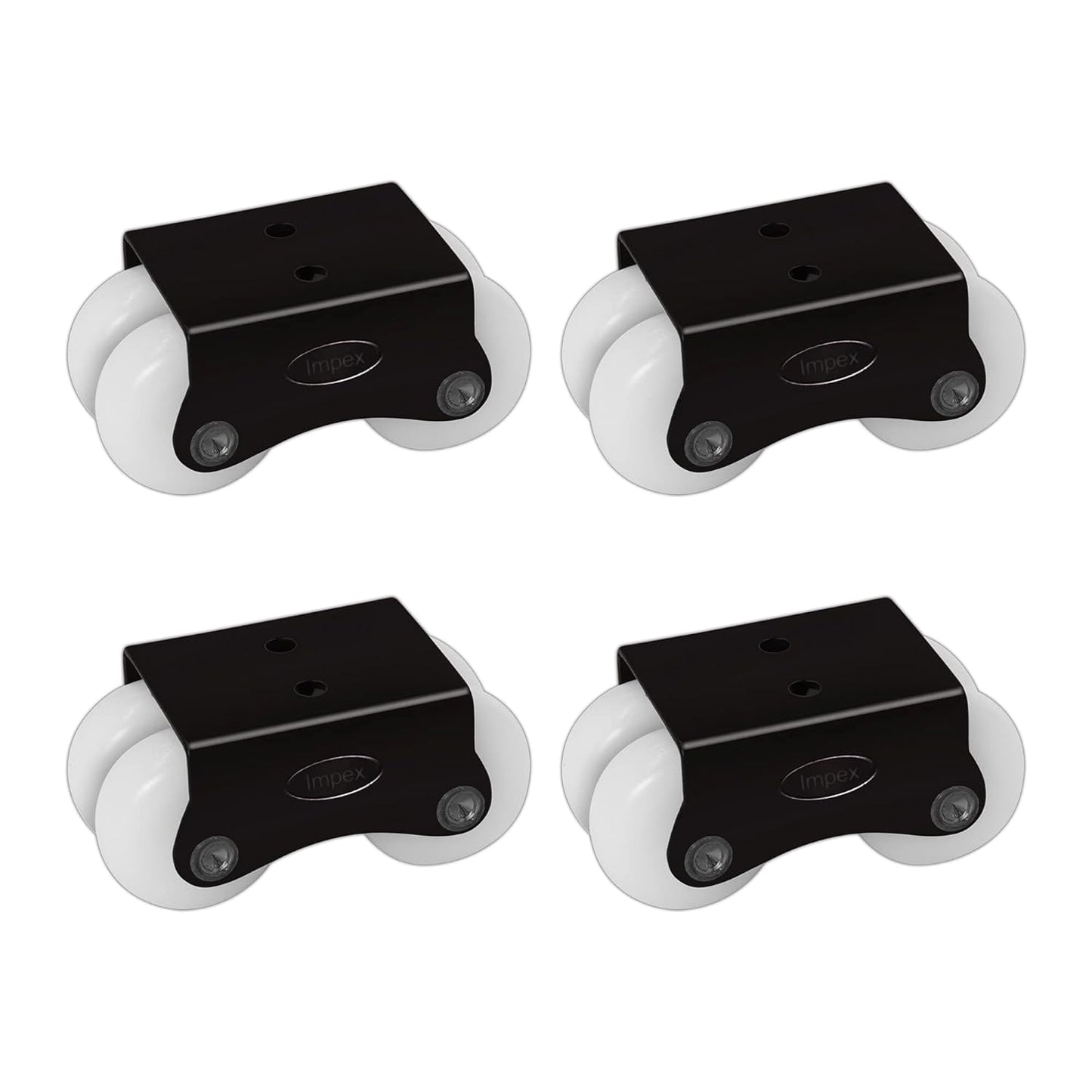 IMPEX Heavy Duty Four Wheel Casters – 200KG Load Capacity | 4-Wheel Set | For Trolleys, Furniture & Industrial Use - IMPEXMART