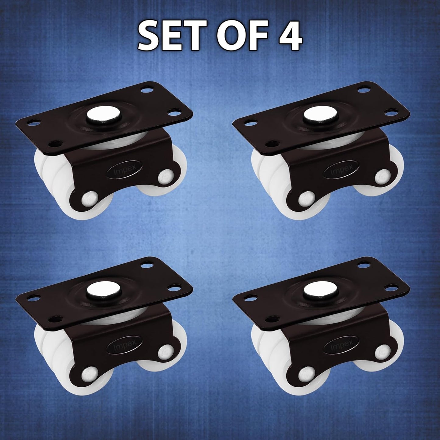 IMPEX STAR ECO Six Wheel Caster Revolving Type | Load Capacity 200KG | Pack of 4 Caster Wheels Heavy Duty Sixers - IMPEXMART