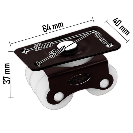 IMPEX Mini Sixer Revolving Casters – Set of 4 | Load Capacity 200KG | Smooth & Durable Wheels | Six Wheel Caster - IMPEXMART