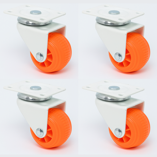 IMPEX Heavy Duty Jumbo Caster Wheel with 360° Swivel Plate | 300kg Load Capacity Swivel Furniture Caster  (Pack of4)