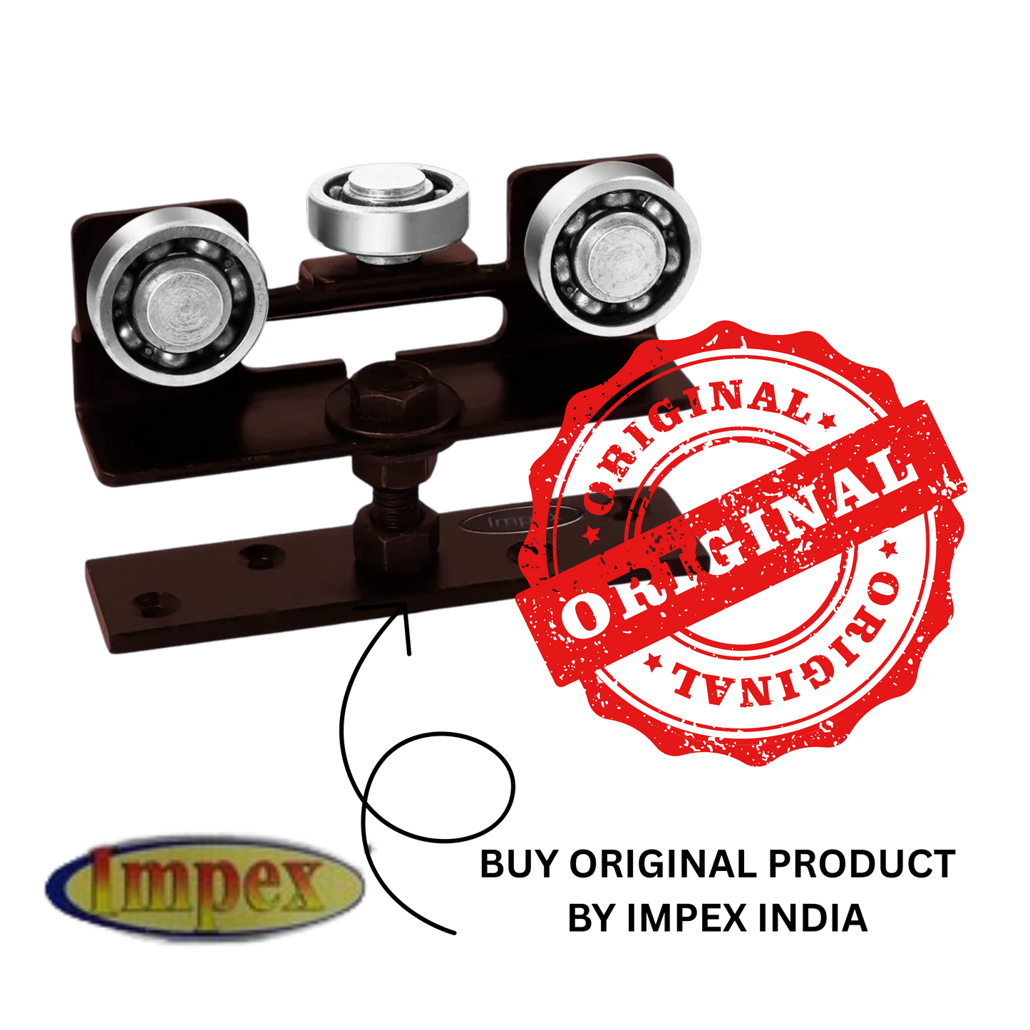 IMPEX Triple Ball Bearing Sliding Door Roller | G-Roller - 70KG Load Capacity | Pack of 2 - IMPEXMART