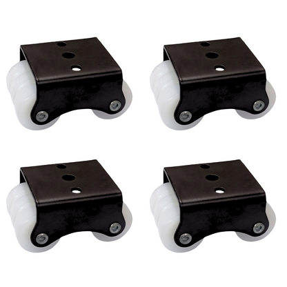 Impex Fix Type Six Wheel Caster for Furniture – Heavy Duty Fixed Wheels with 3 Hole Mounting Bracket (Pack of 4) - IMPEXMART