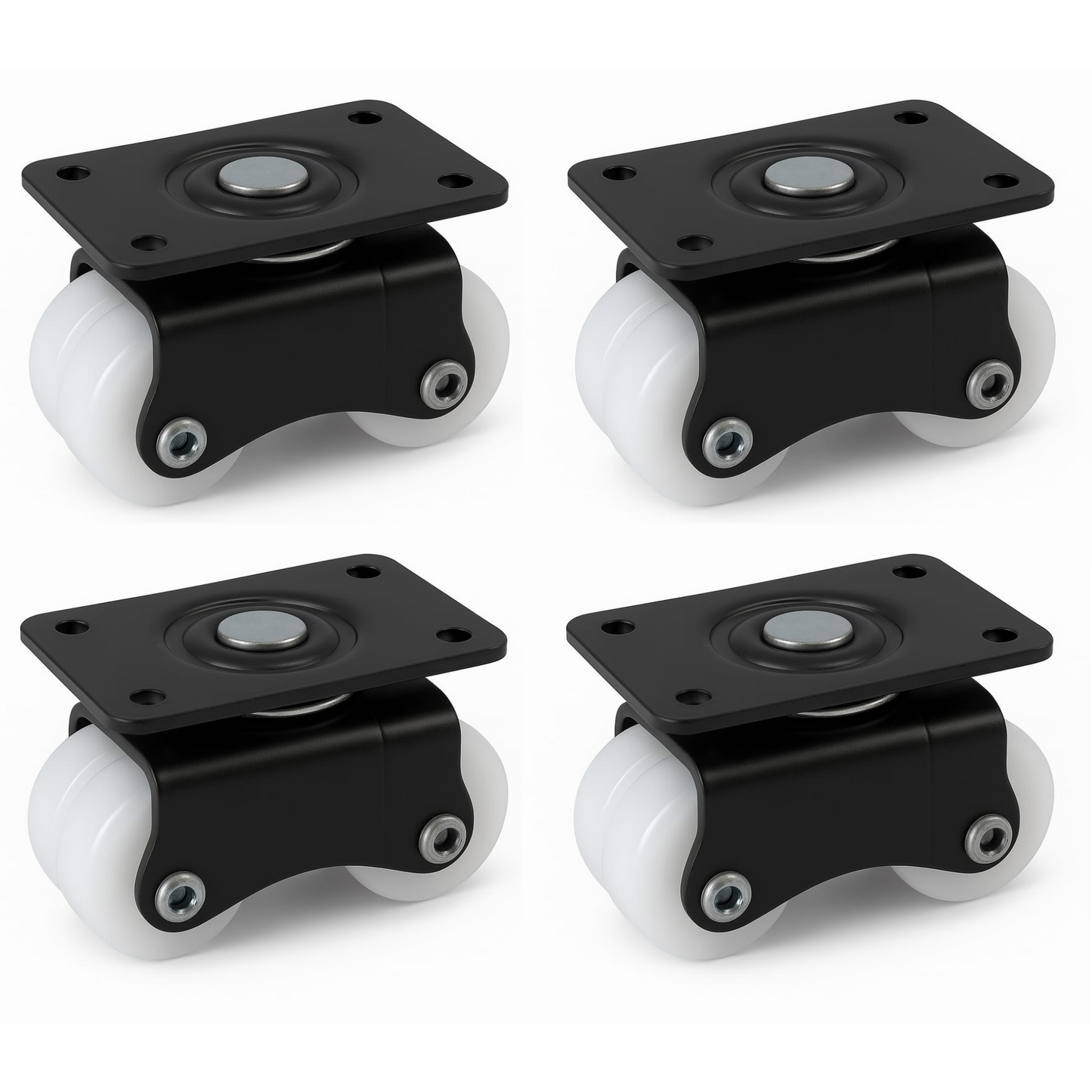 IMPEX Royal 4 Wheel Caster | Revolving Type | Heavy Duty | 360° Swivel Plate Swivel Furniture Caster  (Pack of4) - IMPEXMART