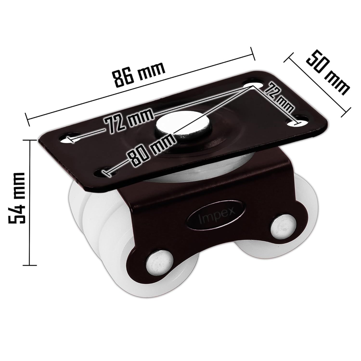 IMPEX STAR ECO Six Wheel Caster Revolving Type | Load Capacity 200KG | Pack of 4 Caster Wheels Heavy Duty Sixers - IMPEXMART