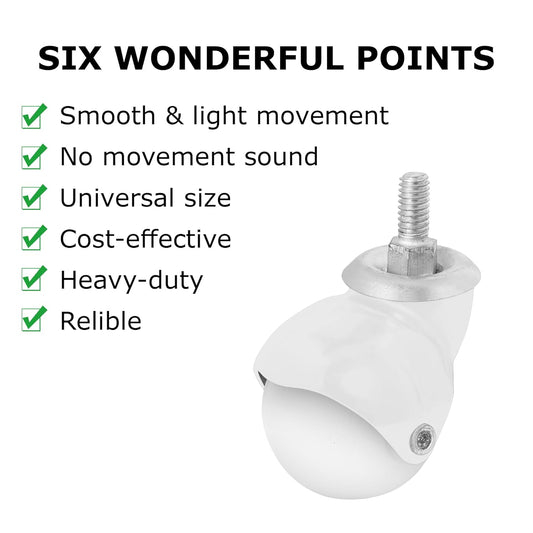 IMPEX Royal Thread Type Ball Casters – Revolving | 300KG Load Capacity | Set of 4 Heavy-Duty Wheels - IMPEXMART