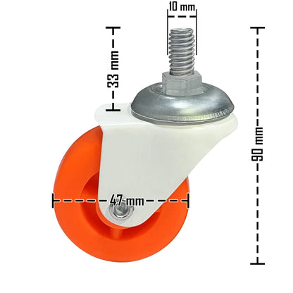 IMPEX 2" IMPEX Caster Single Wheel Thread Type for Chairs (Pack of 4) Swivel Furniture Caster  (Pack of4) - IMPEXMART
