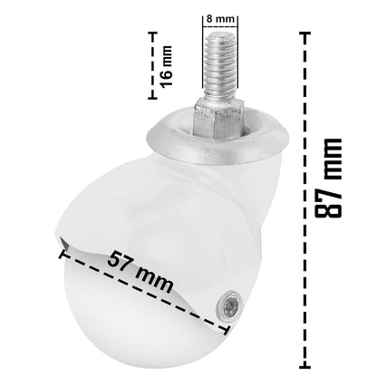 IMPEX Royal Thread Type Ball Casters – Revolving | 300KG Load Capacity | Set of 4 Heavy-Duty Wheels - IMPEXMART