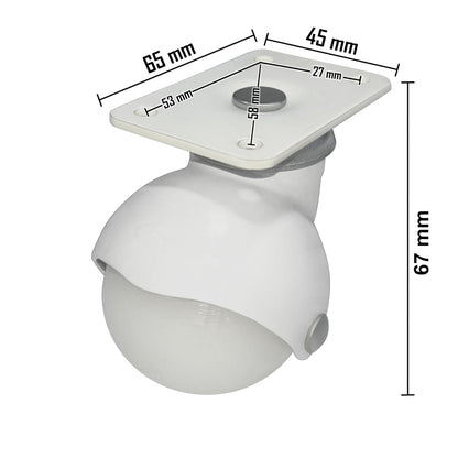 IMPEX - Royal Plate Type all Caster | Load Capacity 300KG | Set of 4 Ball Casters | Revolving Type - IMPEXMART
