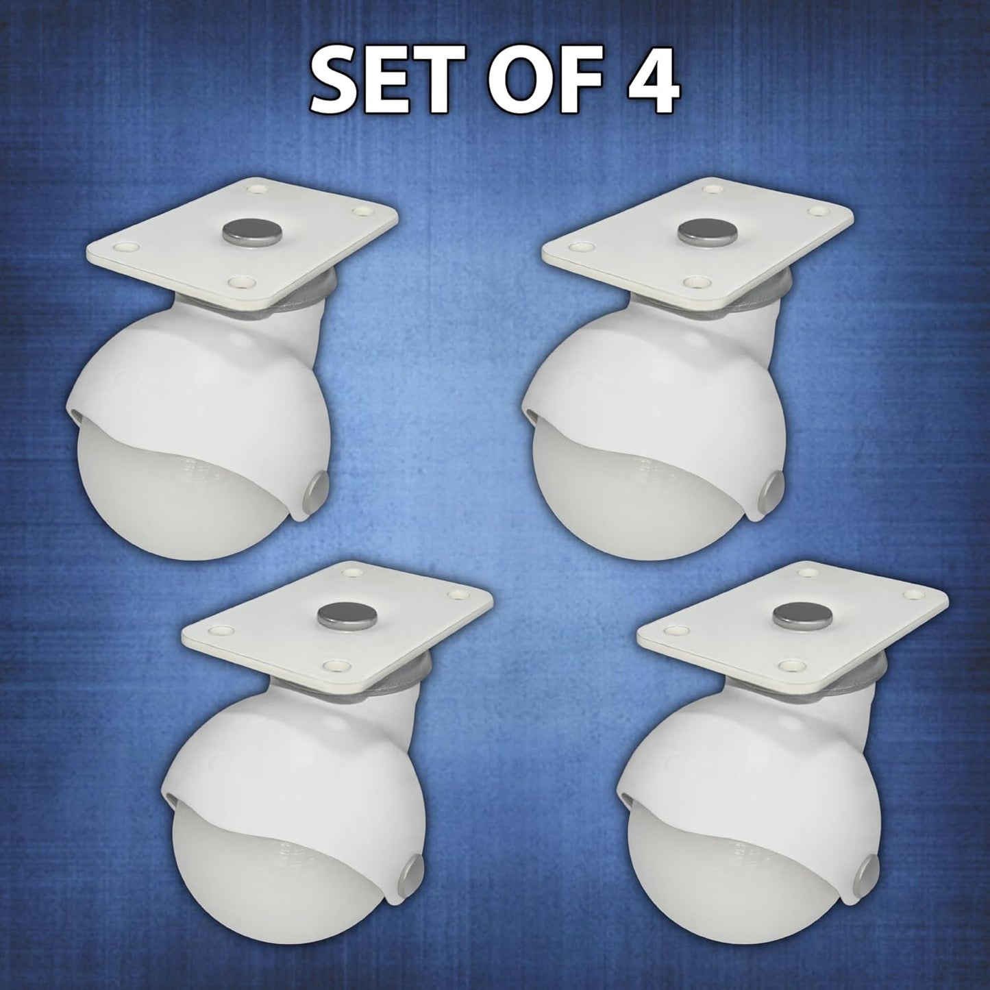 IMPEX - Royal Plate Type all Caster | Load Capacity 300KG | Set of 4 Ball Casters | Revolving Type - IMPEXMART