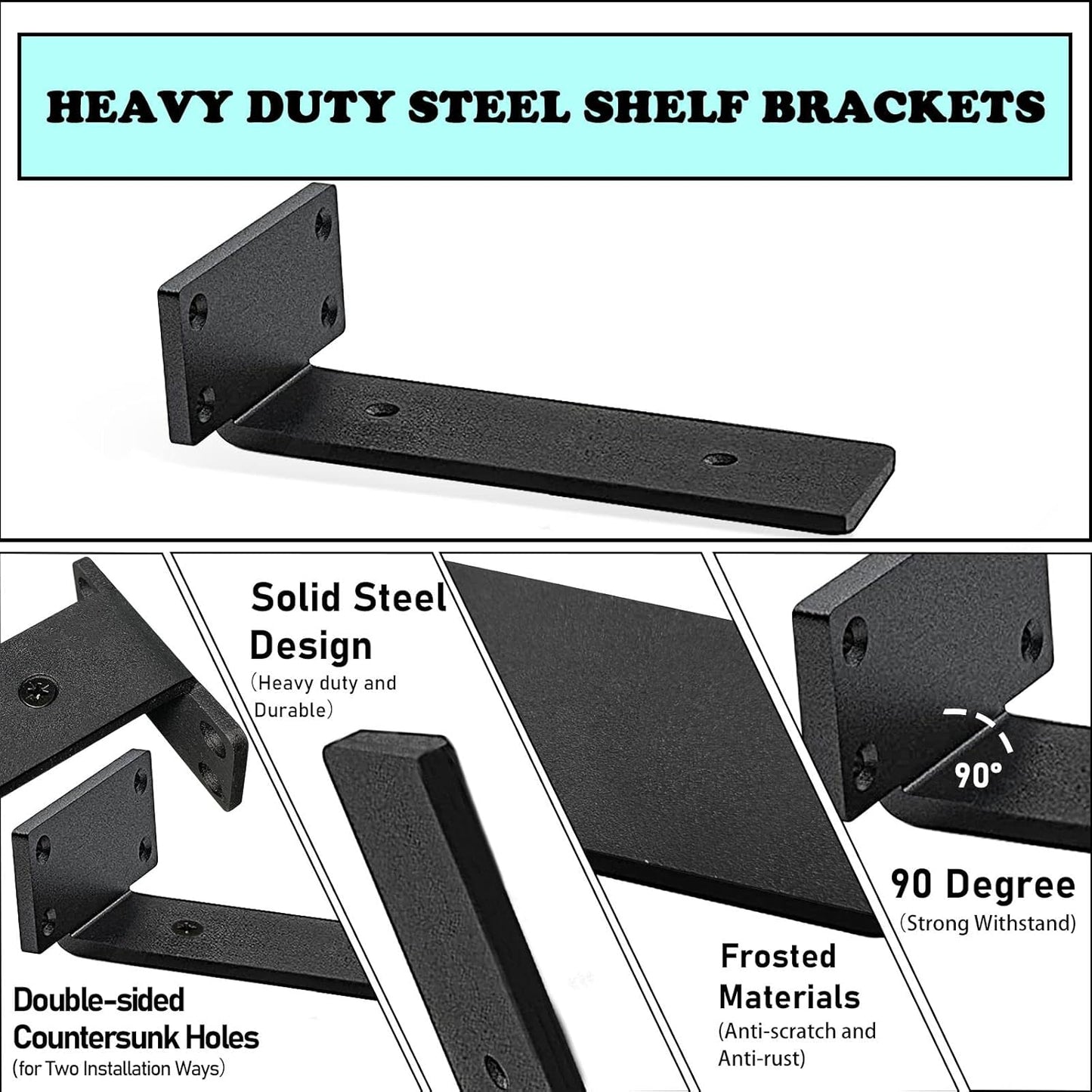 Arjun Impex Floating Shelf Bracket – Set of 6 L Brackets for Shelves & Wall Support 5 Inches Shelf Bracket  (Iron) - IMPEXMART