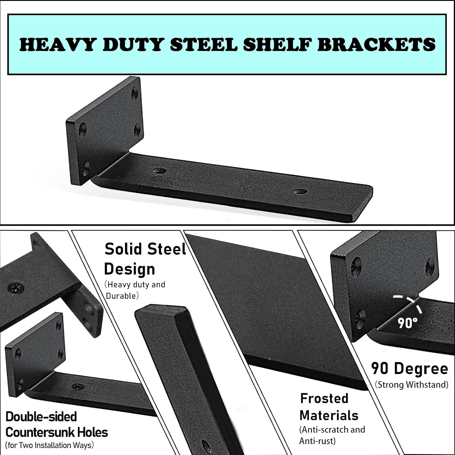 Arjun Impex Floating Shelf Bracket – Set of 6 L Brackets for Shelves & Wall Support 5 Inches Shelf Bracket  (Iron) - IMPEXMART