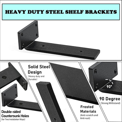 Arjun Impex Floating Shelf Bracket – Set of 6 L Brackets for Shelves & Wall Support 5 Inches Shelf Bracket  (Iron) - IMPEXMART