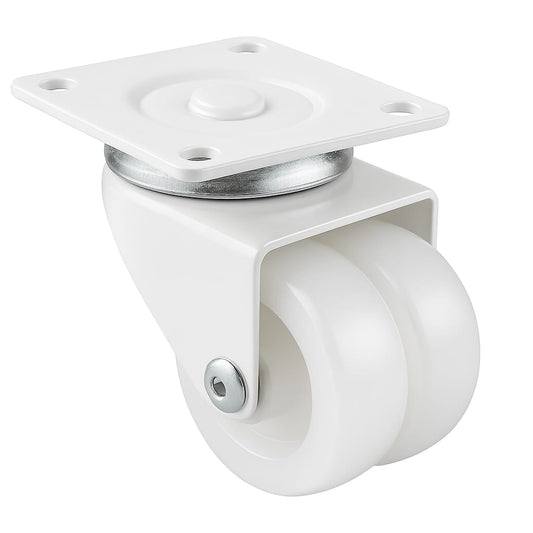 IMPEX Royal Double Puff Caster | 300kg Load Capacity | Revolving Plate Type | Pack of 4 | White - IMPEXMART