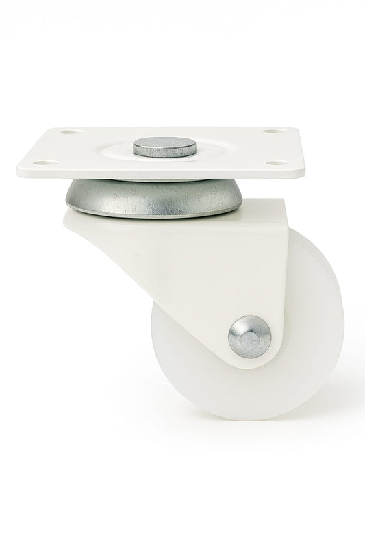 IMPEX Royal Double Puff Caster | 300kg Load Capacity | Revolving Plate Type | Pack of 4 | White - IMPEXMART