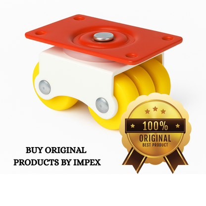 Suraksha Six Wheel Caster Revolving - Pack of 4 | Yellow + Red | Load  Capacity 300KG | Six Wheel Caster - IMPEXMART